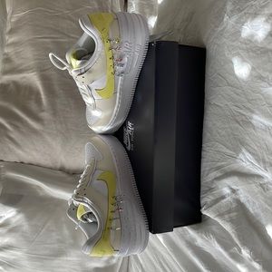 Limited Yellow Nike AF1 with charms; never worn